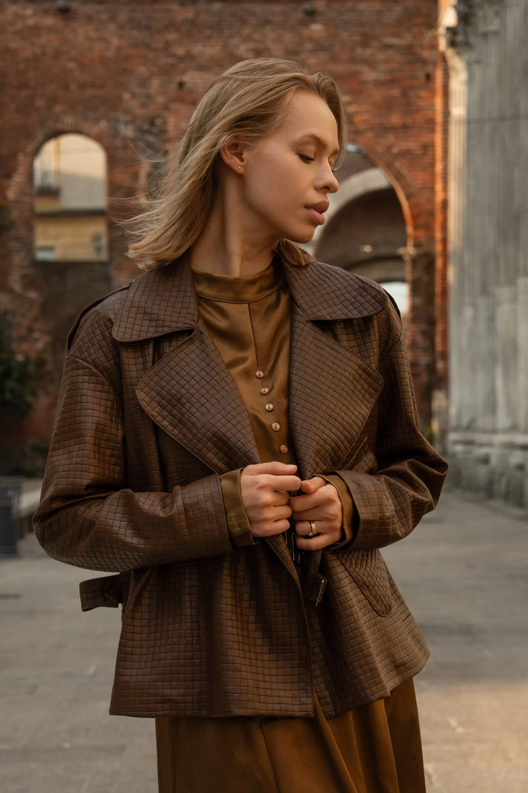 Clothé — checked jacket, detail