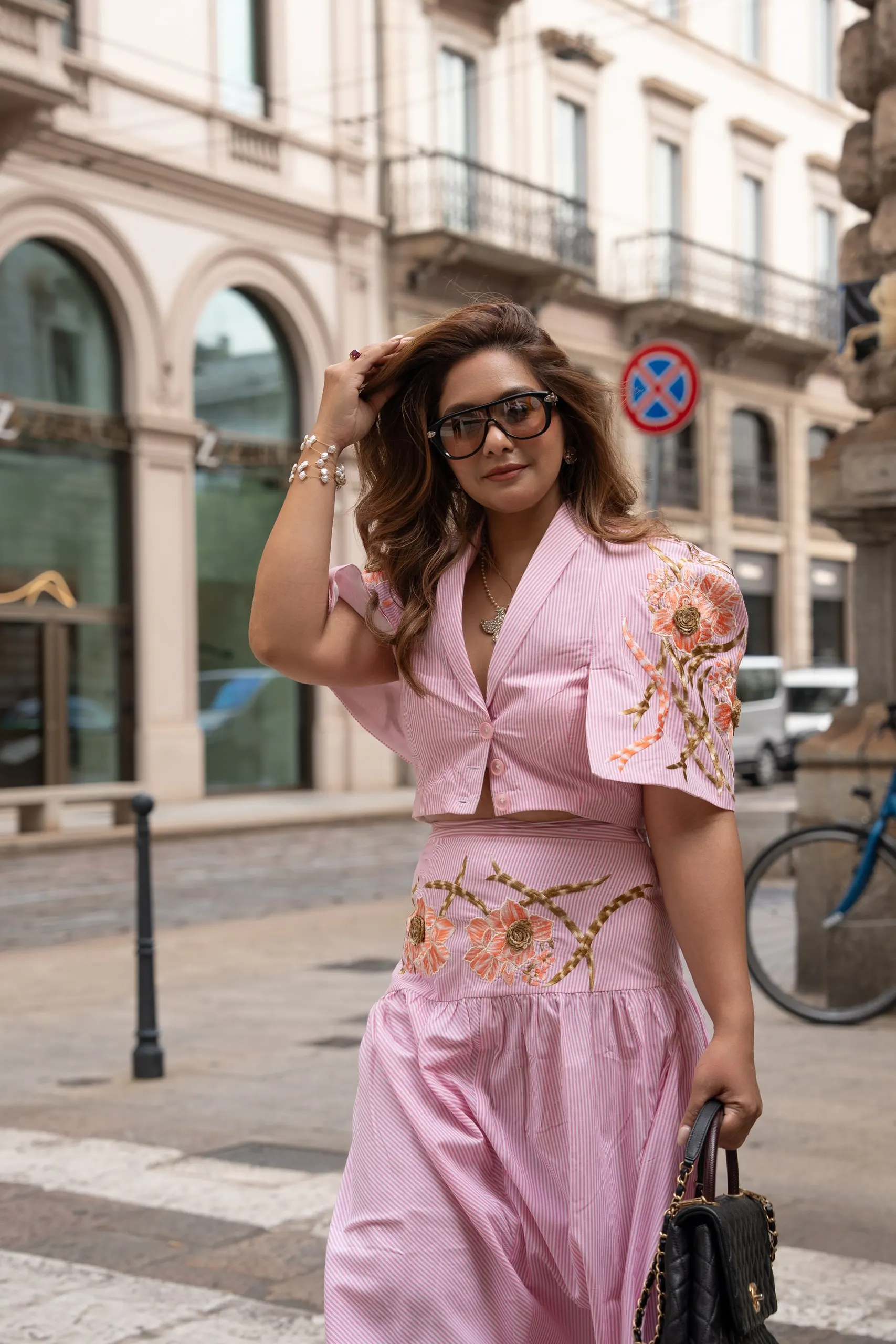 Megha Sehra — a shoot in Milan — portrait in sunglasses