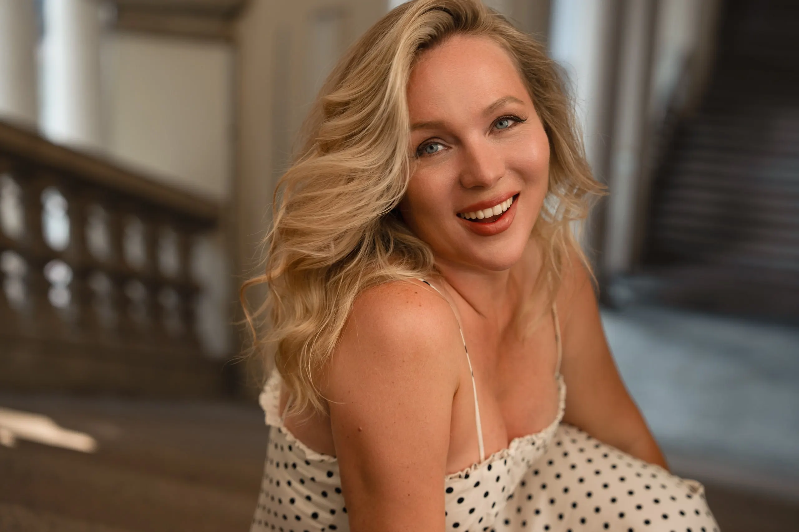 Yulia — a private shoot in Milan — smiling portrait