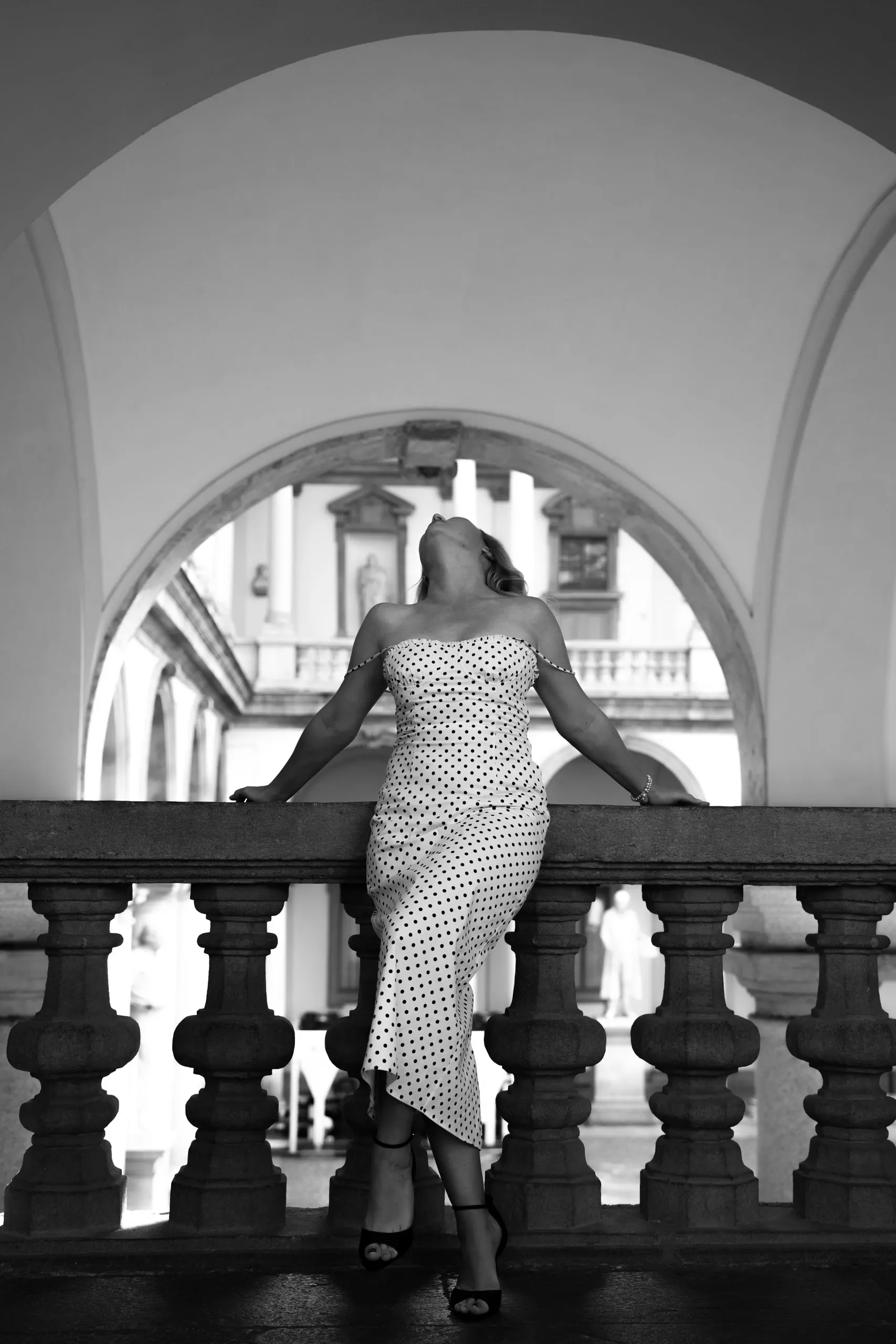 Yulia — a private shoot in Milan — black and white frame in the gallery